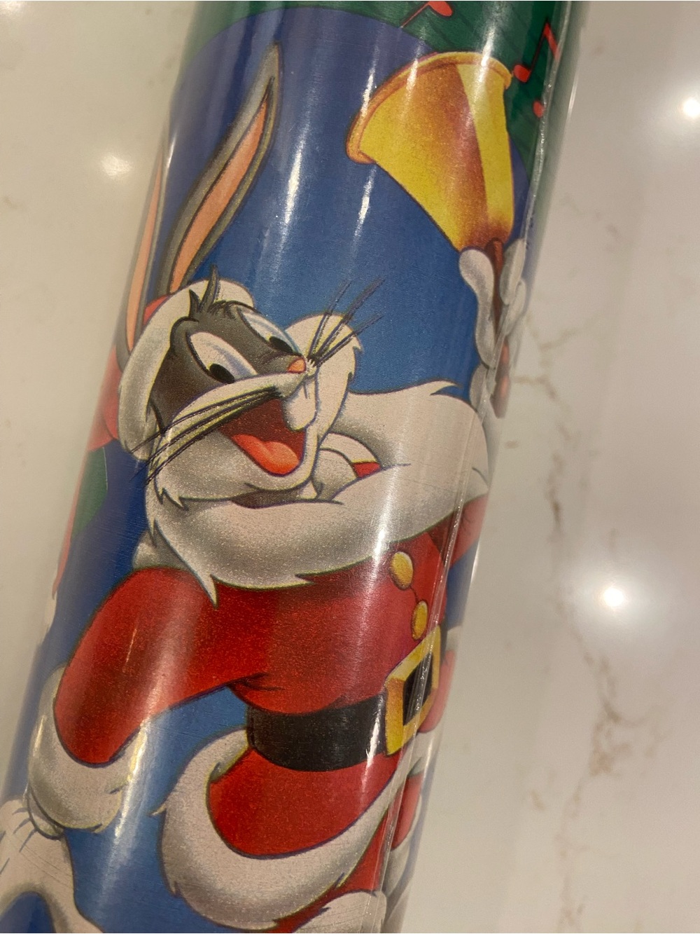Vintage Looney Tunes Christmas Wrapping Paper  40 Sq Ft 1996 Bugs Bunny NEW